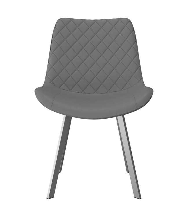 Eetkamerstoelen 2 st kunstleer grijs