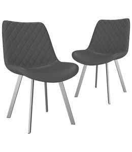 Eetkamerstoelen 2 st kunstleer zwart
