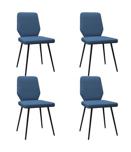 Eetkamerstoelen 4 st stof blauw