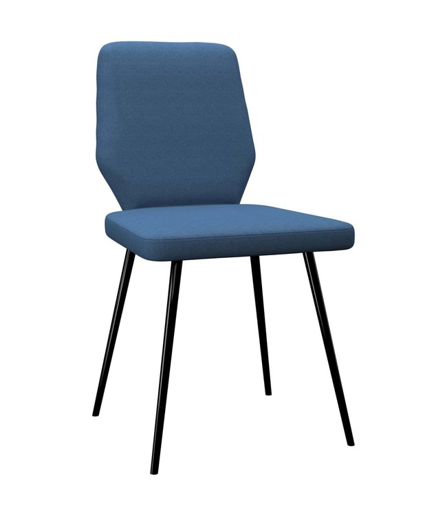 Eetkamerstoelen 4 st stof blauw
