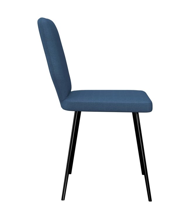 Eetkamerstoelen 4 st stof blauw