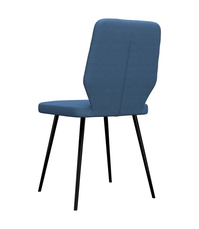 Eetkamerstoelen 4 st stof blauw