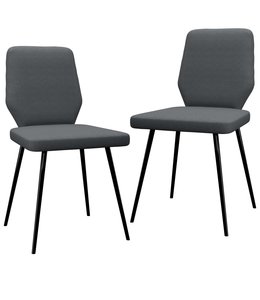 Eetkamerstoelen 2 st stof donkergrijs