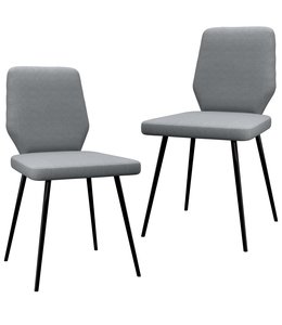 Eetkamerstoelen 2 st stof lichtgrijs