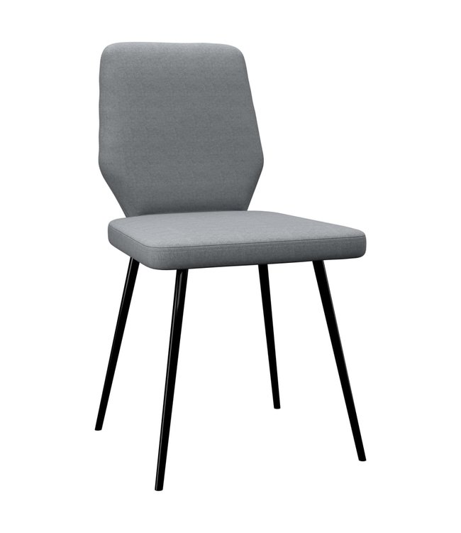 Eetkamerstoelen 2 st stof lichtgrijs