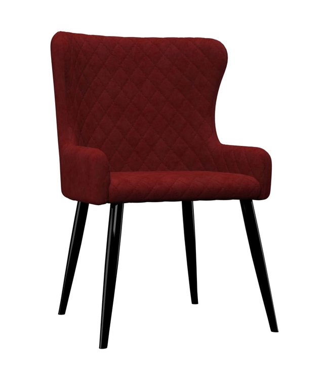 Eetkamerstoelen 2 st fluweel rood
