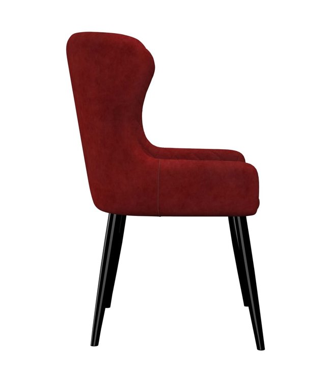 Eetkamerstoelen 2 st fluweel rood