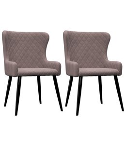 Eetkamerstoelen 2 st fluweel roze