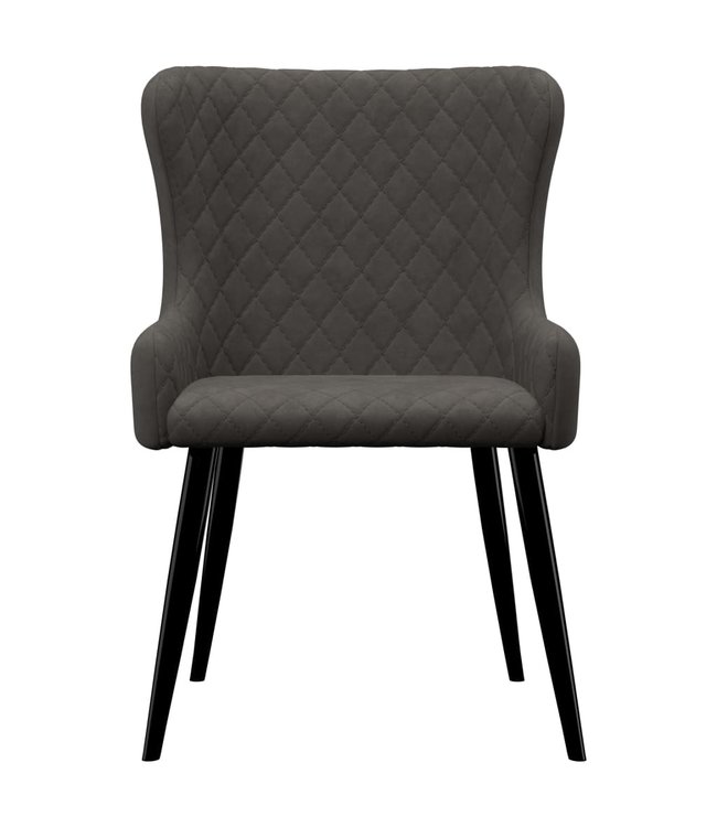 Eetkamerstoelen 2 st fluweel grijs