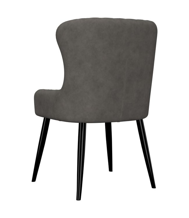 Eetkamerstoelen 2 st fluweel grijs