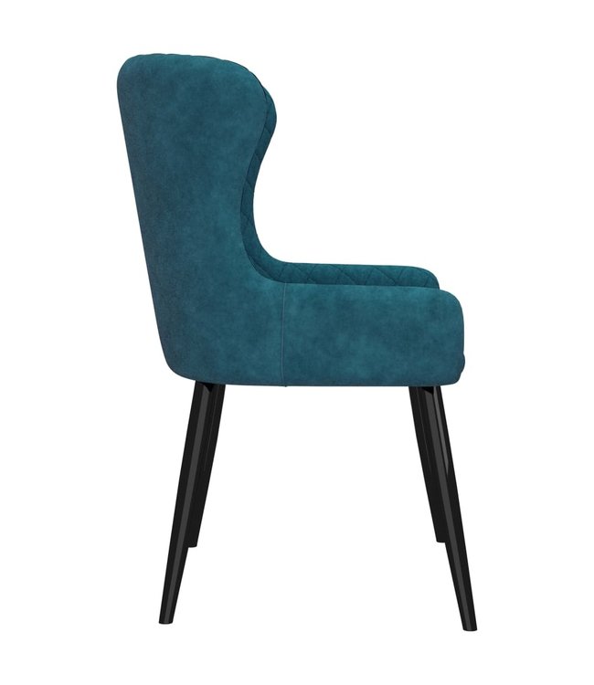 Eetkamerstoelen 2 st fluweel blauw