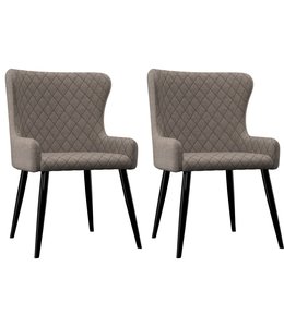 Eetkamerstoelen 2 st stof taupe