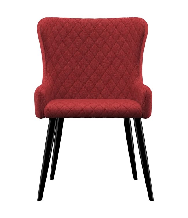 Eetkamerstoelen 2 st stof bordeauxrood