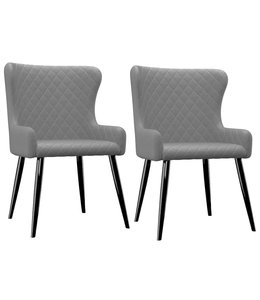 Eetkamerstoelen 2 st stof zwart