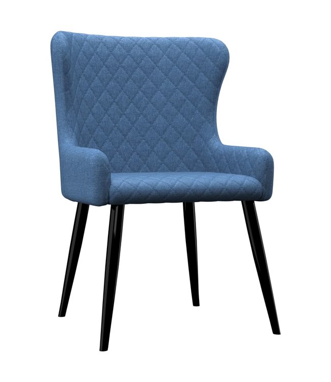 Eetkamerstoelen 2 st stof blauw