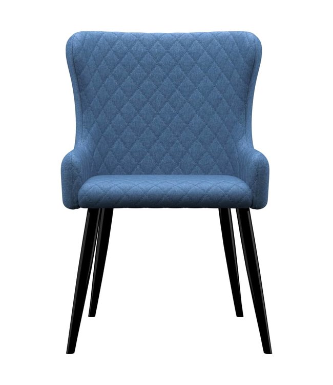 Eetkamerstoelen 2 st stof blauw