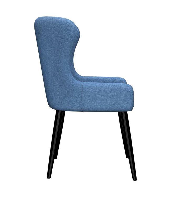 Eetkamerstoelen 2 st stof blauw