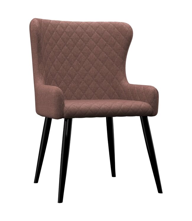 Eetkamerstoelen 2 st stof bruin