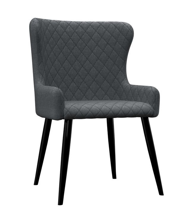 Eetkamerstoelen 2 st stof donkergrijs