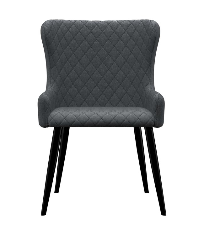 Eetkamerstoelen 2 st stof donkergrijs