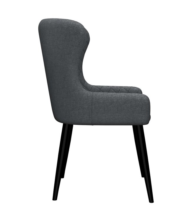Eetkamerstoelen 2 st stof donkergrijs