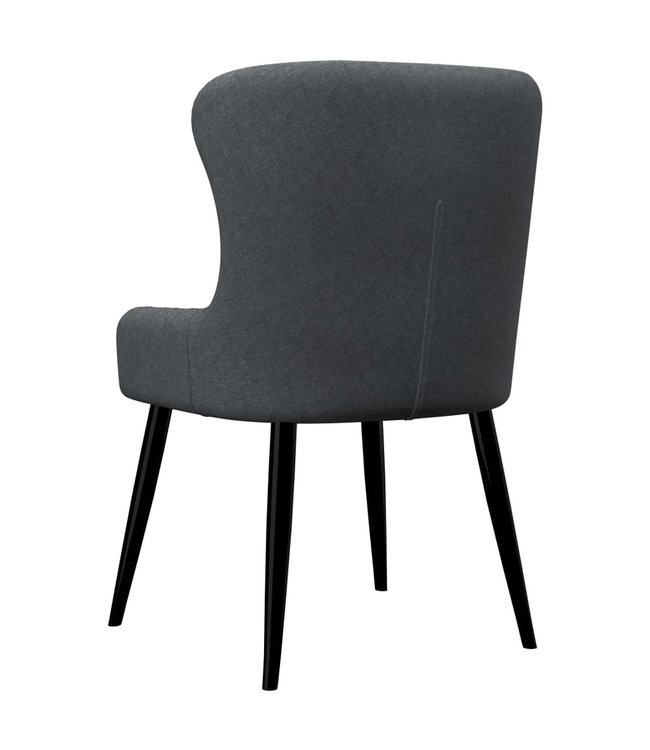 Eetkamerstoelen 2 st stof donkergrijs