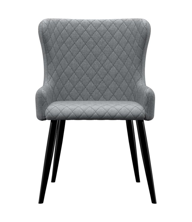 Eetkamerstoelen 2 st stof lichtgrijs