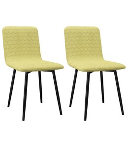 Eetkamerstoelen 2 st stof groen