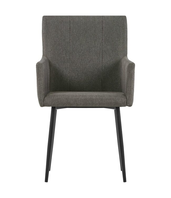 Eetkamerstoelen met armleuningen 2 st stof taupe