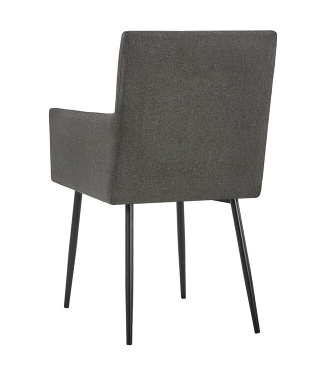 Eetkamerstoelen met armleuningen 2 st stof taupe