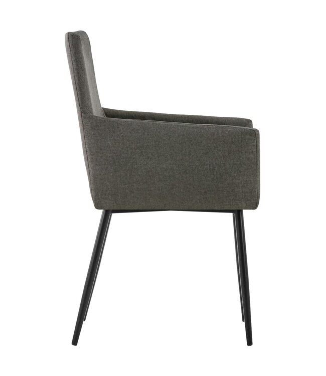 Eetkamerstoelen met armleuningen 2 st stof taupe