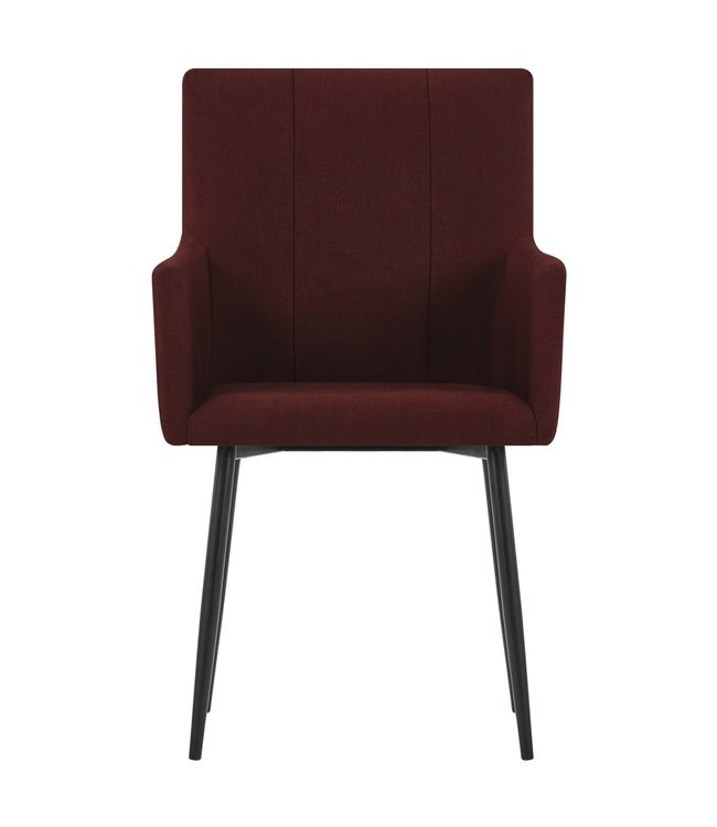 Eetkamerstoelen met armleuningen 2 st stof wijnrood