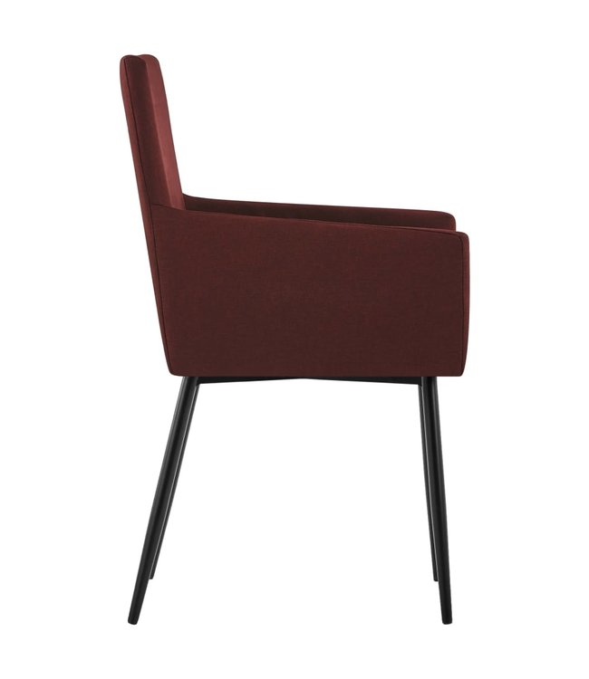 Eetkamerstoelen met armleuningen 2 st stof wijnrood