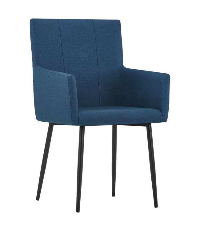Eetkamerstoelen met armleuningen 2 st stof blauw