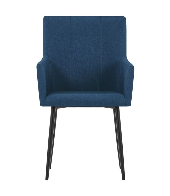Eetkamerstoelen met armleuningen 2 st stof blauw