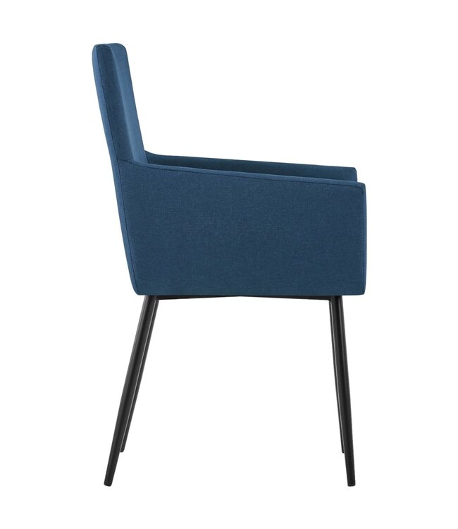 Eetkamerstoelen met armleuningen 2 st stof blauw