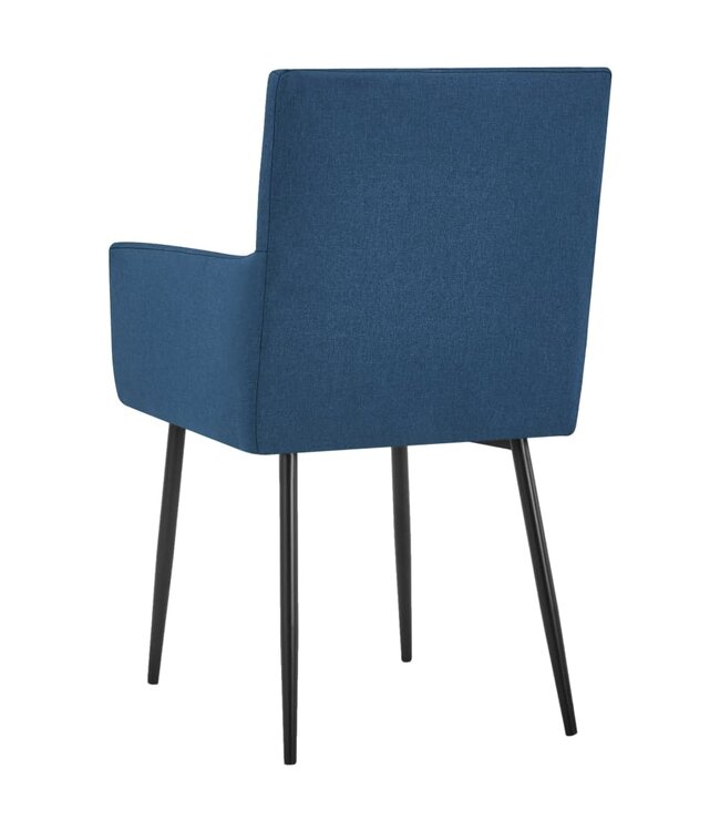 Eetkamerstoelen met armleuningen 2 st stof blauw