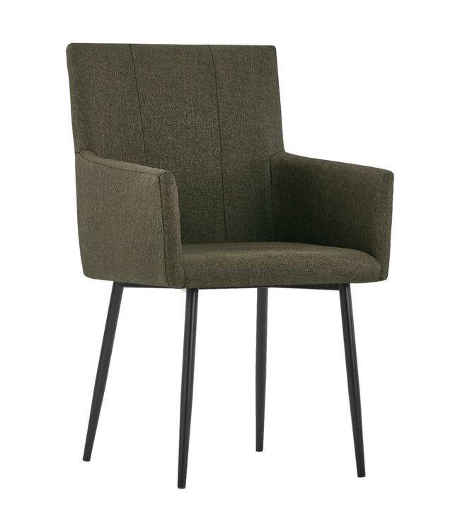 Eetkamerstoelen met armleuningen 2 st stof bruin