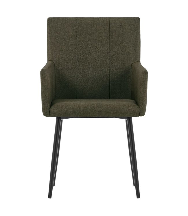 Eetkamerstoelen met armleuningen 2 st stof bruin