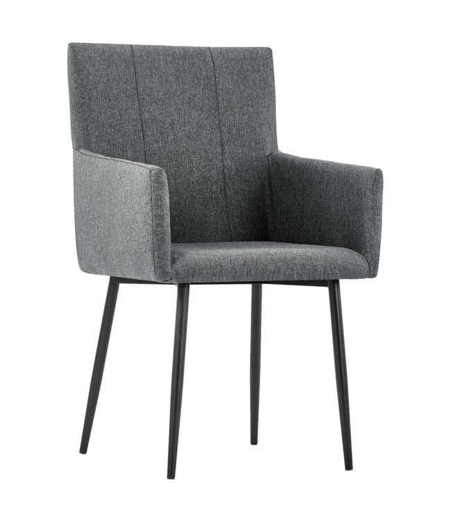 Eetkamerstoelen met armleuningen 2 st stof donkergrijs