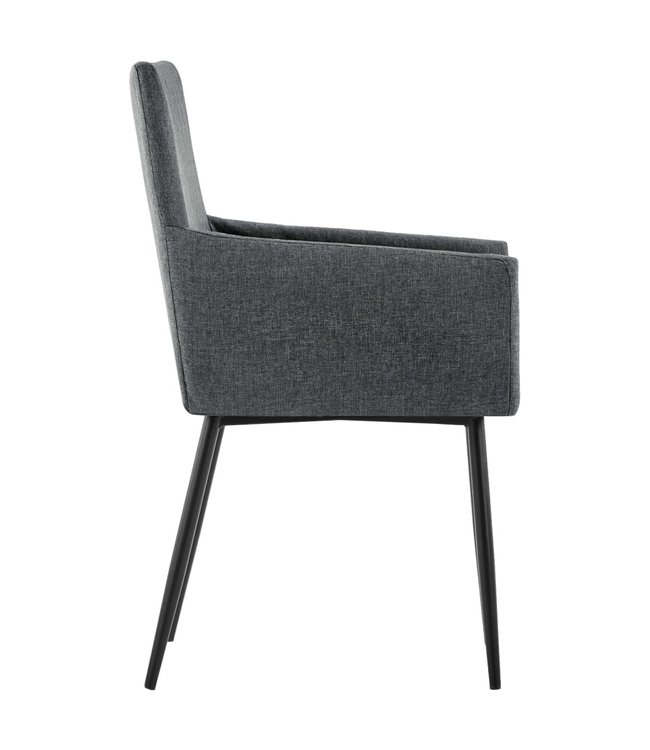 Eetkamerstoelen met armleuningen 2 st stof donkergrijs