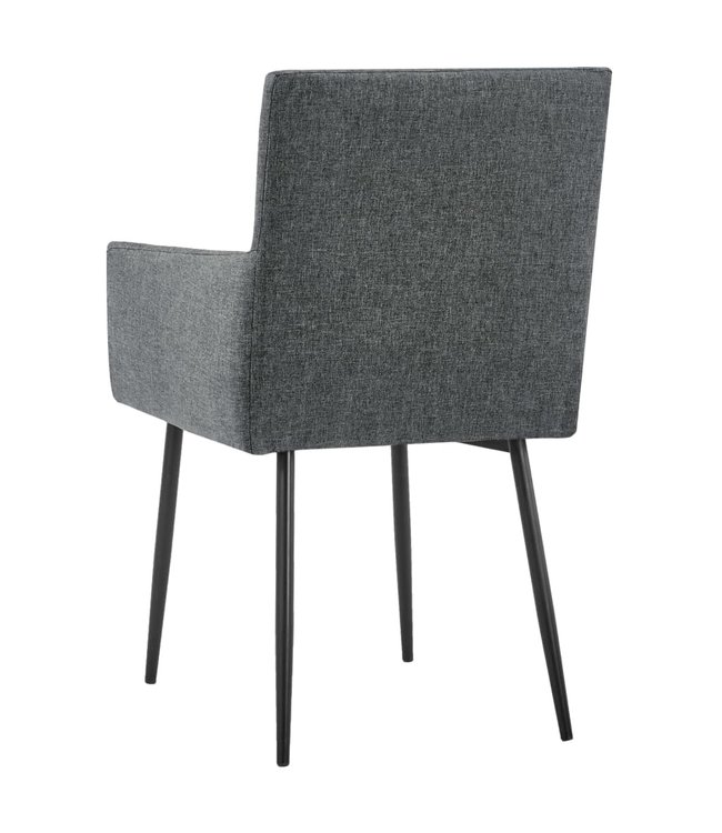 Eetkamerstoelen met armleuningen 2 st stof donkergrijs