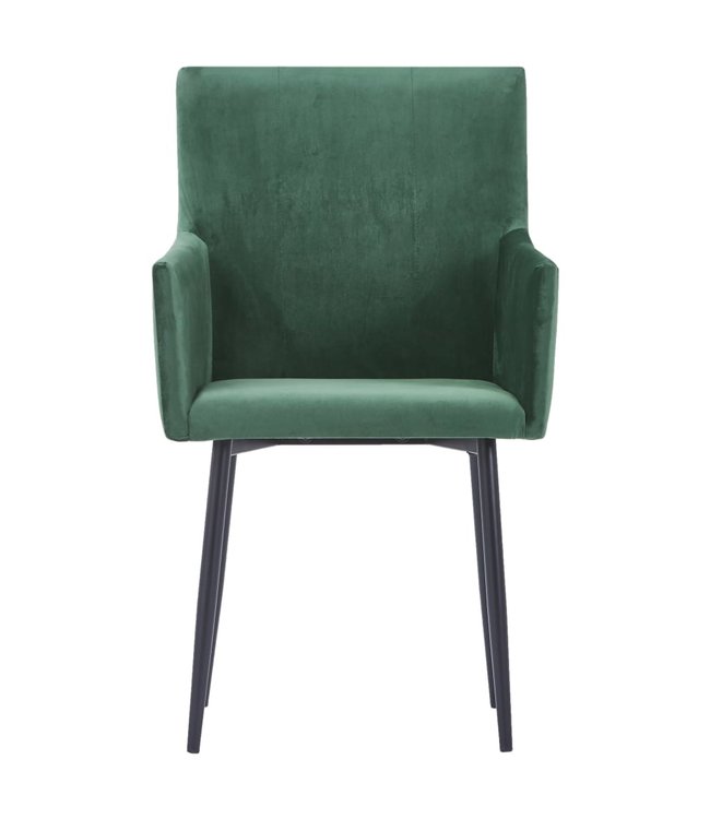 Eetkamerstoelen met armleuningen 2 st fluweel groen