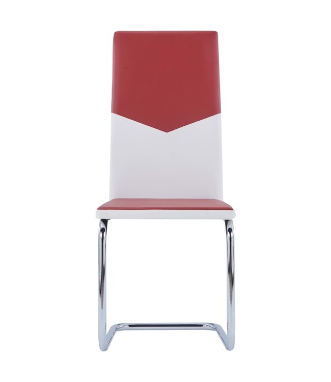 Eetkamerstoelen 4 st kunstleer wijnrood