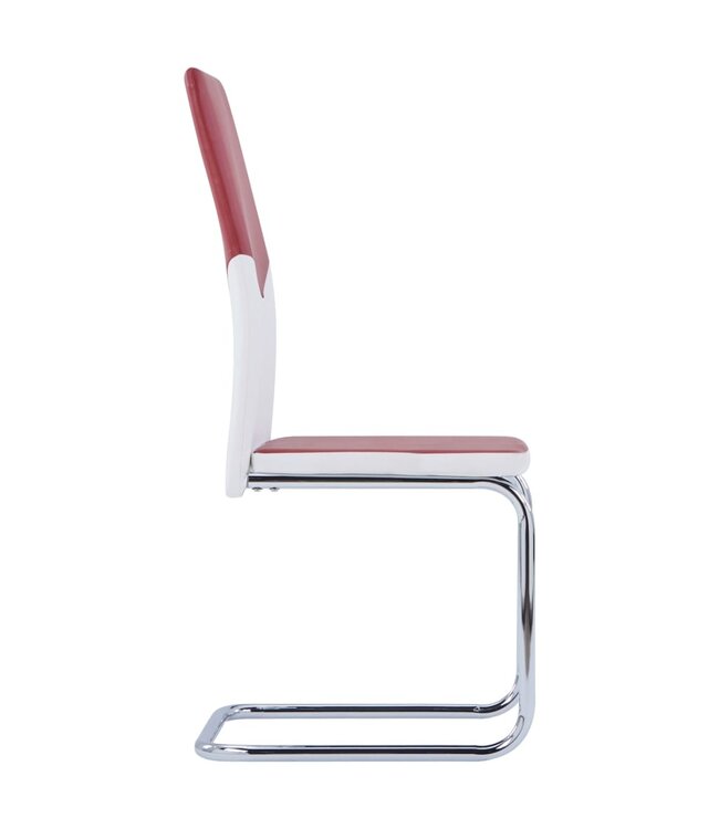 Eetkamerstoelen 4 st kunstleer wijnrood