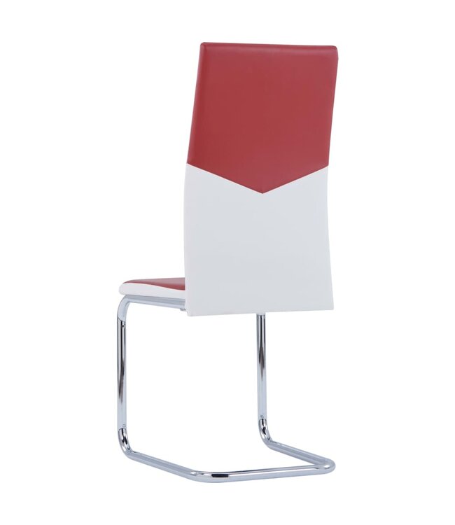Eetkamerstoelen 4 st kunstleer wijnrood