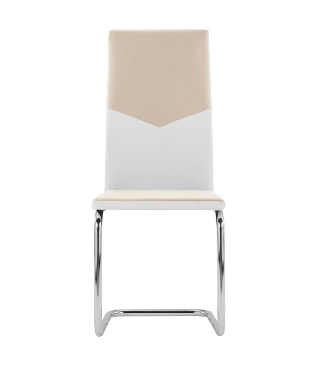 Eetkamerstoelen 4 st kunstleer cappuccino