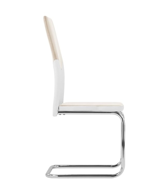 Eetkamerstoelen 4 st kunstleer cappuccino