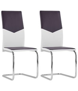 Eetkamerstoelen 2 st kunstleer bruin