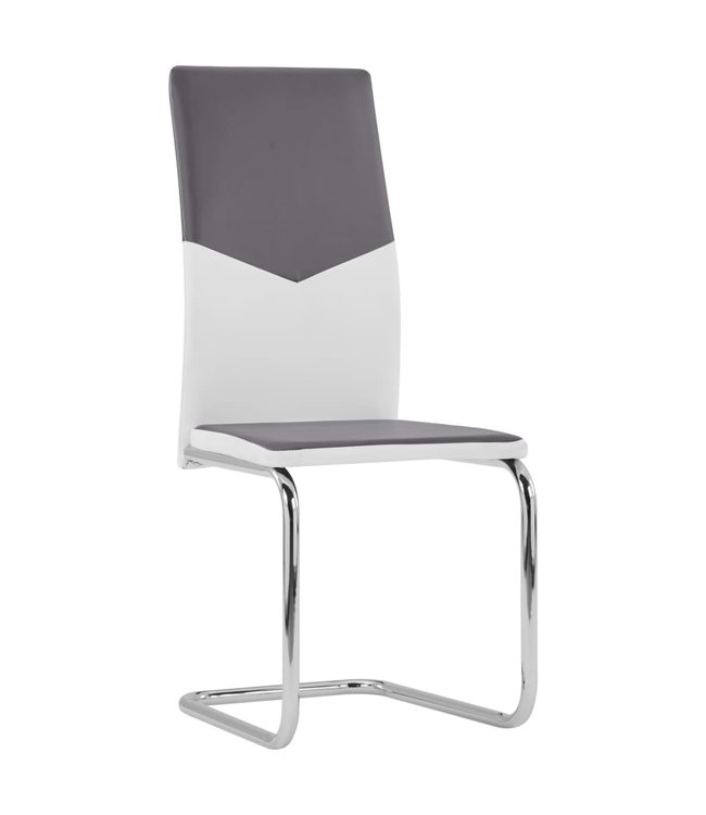 Eetkamerstoelen 4 st kunstleer grijs